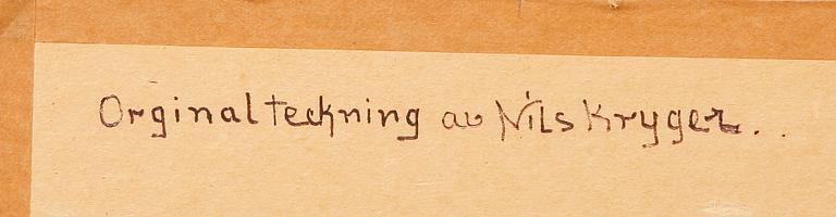 OKÄND KONSTNÄR. Tuschteckning.