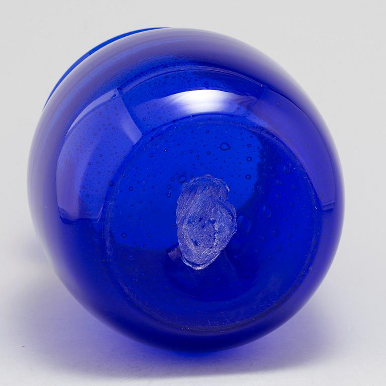 ERIK HÖGLUND, a blue glass vase from Boda.