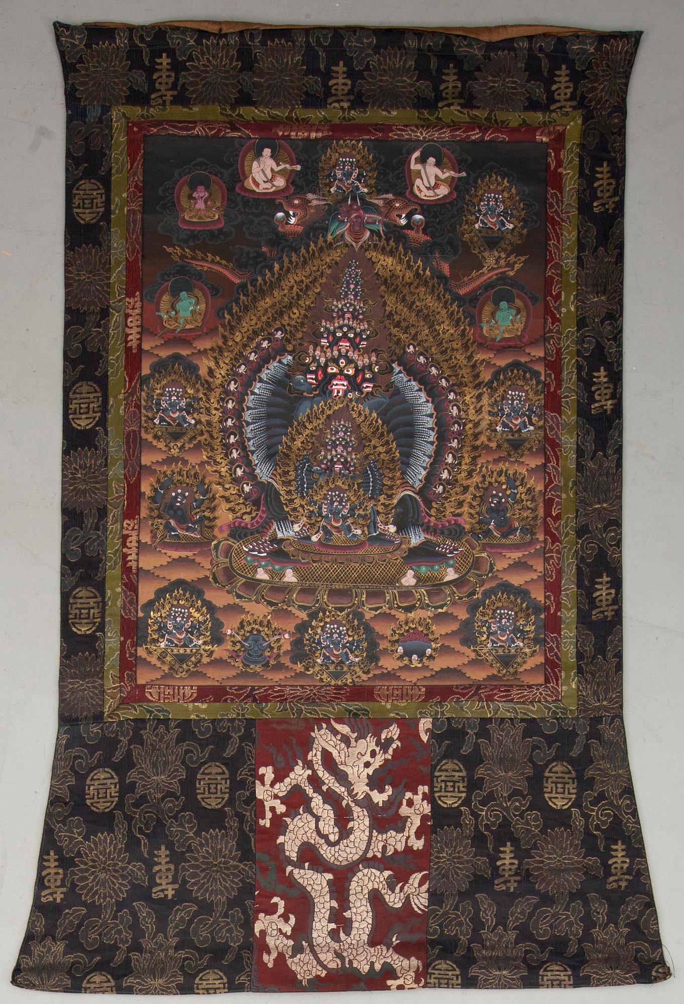 VÄGGBONAD, Thankga, Tibet, 1900-talets senare hälft.