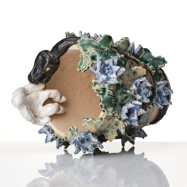 Dan Henriksson, ”Safety not guarenteed 1”, a unique sculpture, his own studio Hammarö Keramik, Sweden 2015.