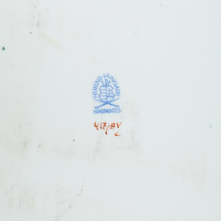 A 42-piece 'Chinese Bouquet' porcelain service and six 'Waldstein rose' coffee cups with saucers, Herend, Hungary.