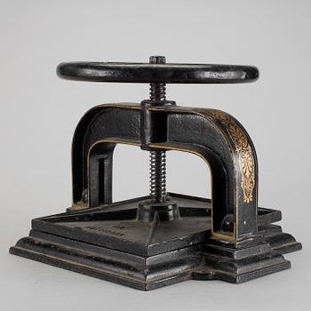 BOKPRESS, gjutjärn, No 1, Husqvarna, 1900-talets början.