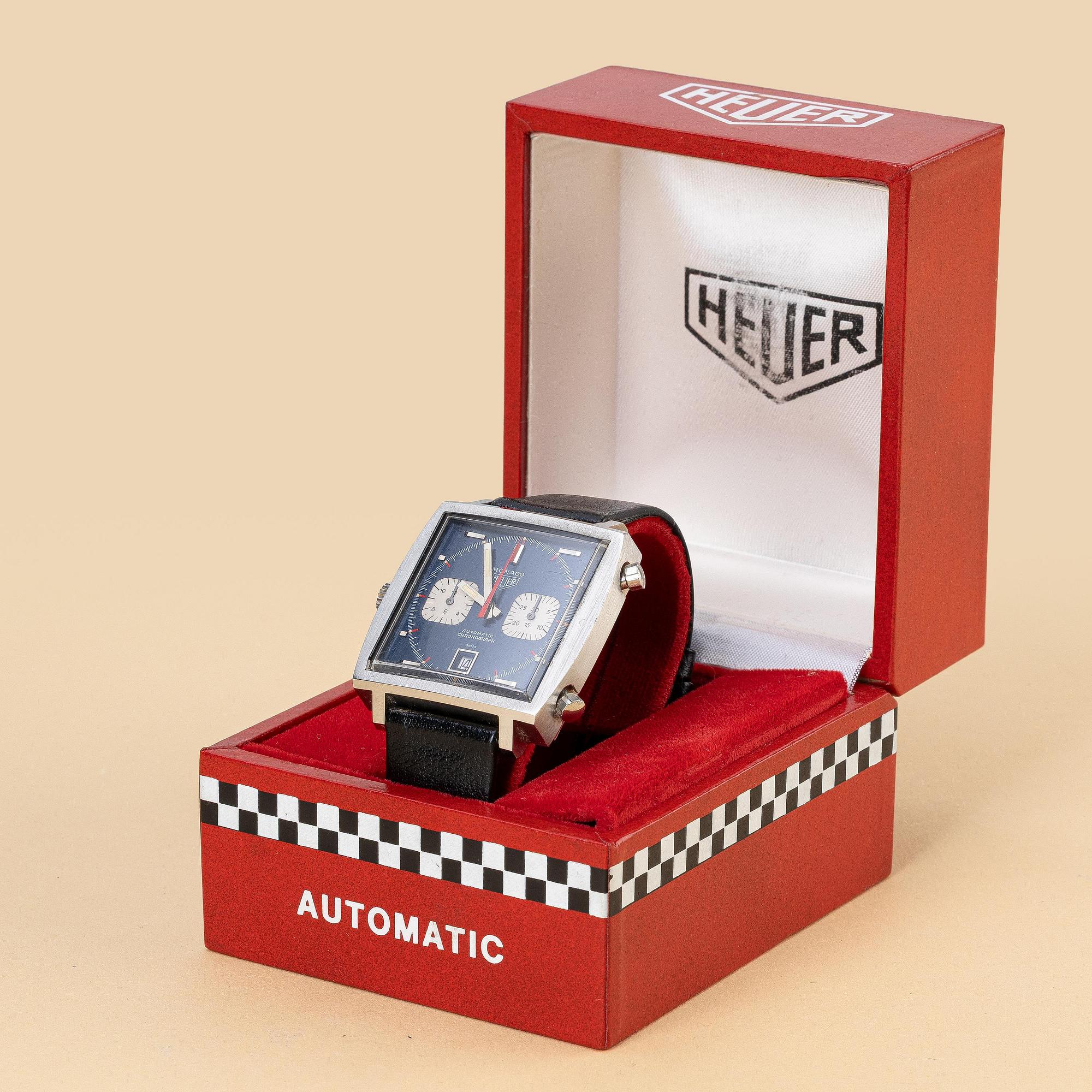 Heuer, Monaco, "Steve McQueen", "Transitional Version", ca 1970.