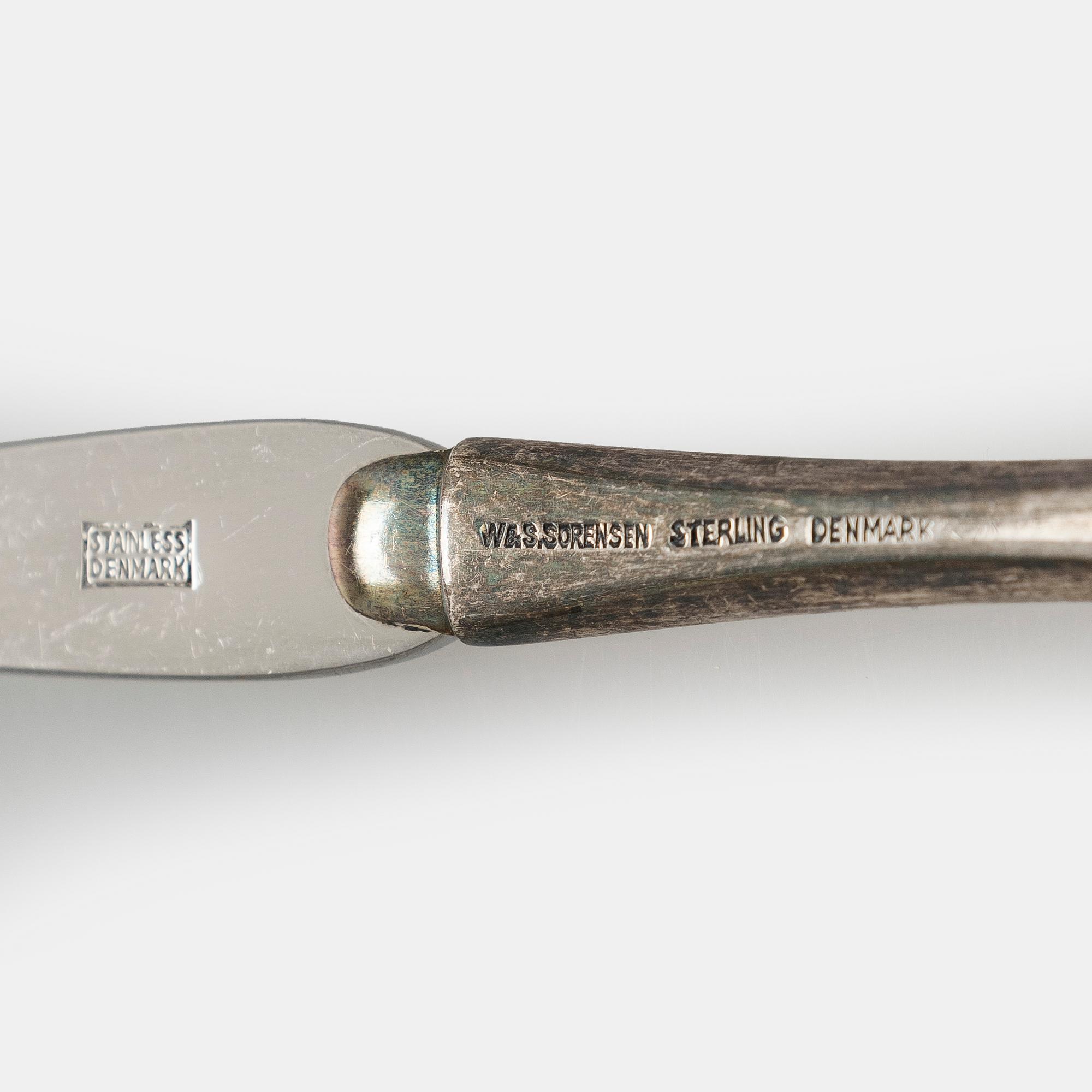 Lobster forks, 12 pcs, silver and steel, W & S Sørensen Denmark.