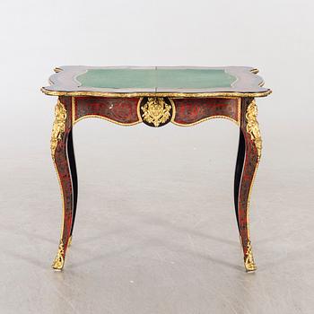 A late 20th century card table in Boulle-style.