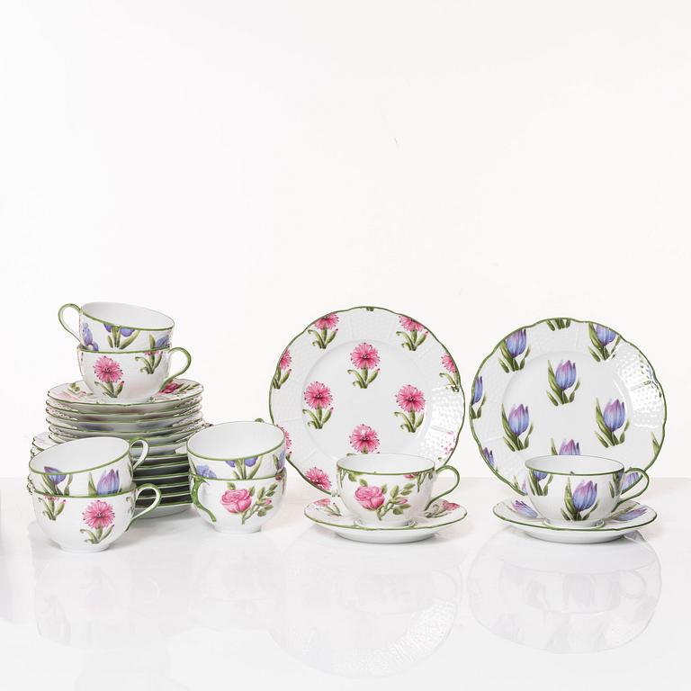 Kaffeservis, 16 delar, "Jardins de Villandry", A. Raynaud & Co, Limoges, Frankrike.