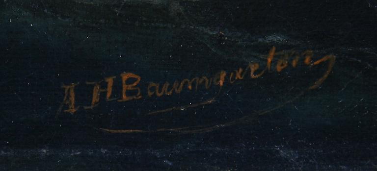 OKÄND KONSTNÄR, olja på duk, bär sign A.H. Baumgarten, sent 1800-tal.