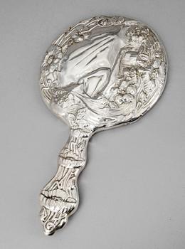 HANDSPEGEL, silver, jugend, Birmingham 1904. 320 gram.