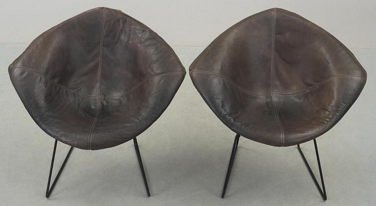 FÅTÖLJER, ett par, "Diamond chair" Harry Bertoia. 1900-talets andra hälft.
