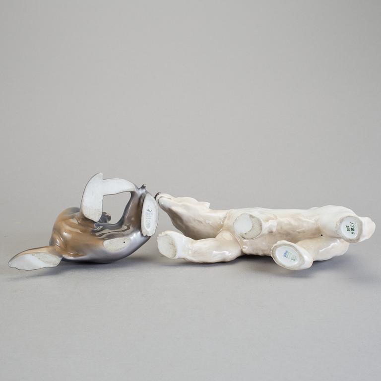 FIGURINER, 2 st, porslin. Bing & Gröndahl, Danmark, 1900-tal.