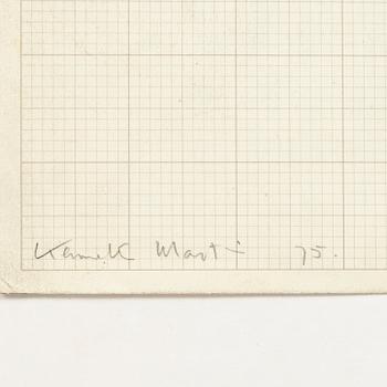 Kenneth Martin, mixed media on paper, 3 pcs, signed and dated -75.