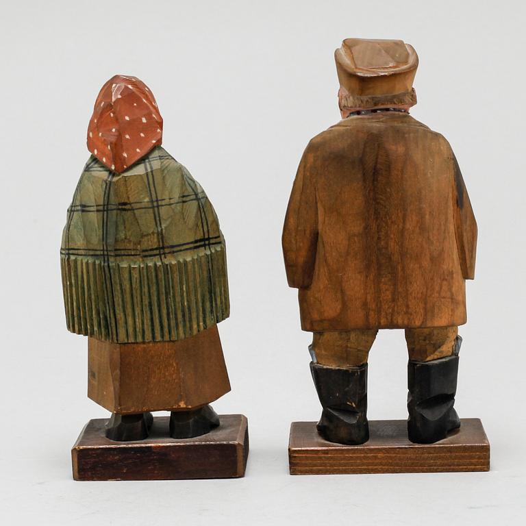 CARL OLOF TRYGG and CARL JOHAN TRYGG, two wooden sculpture, signed.