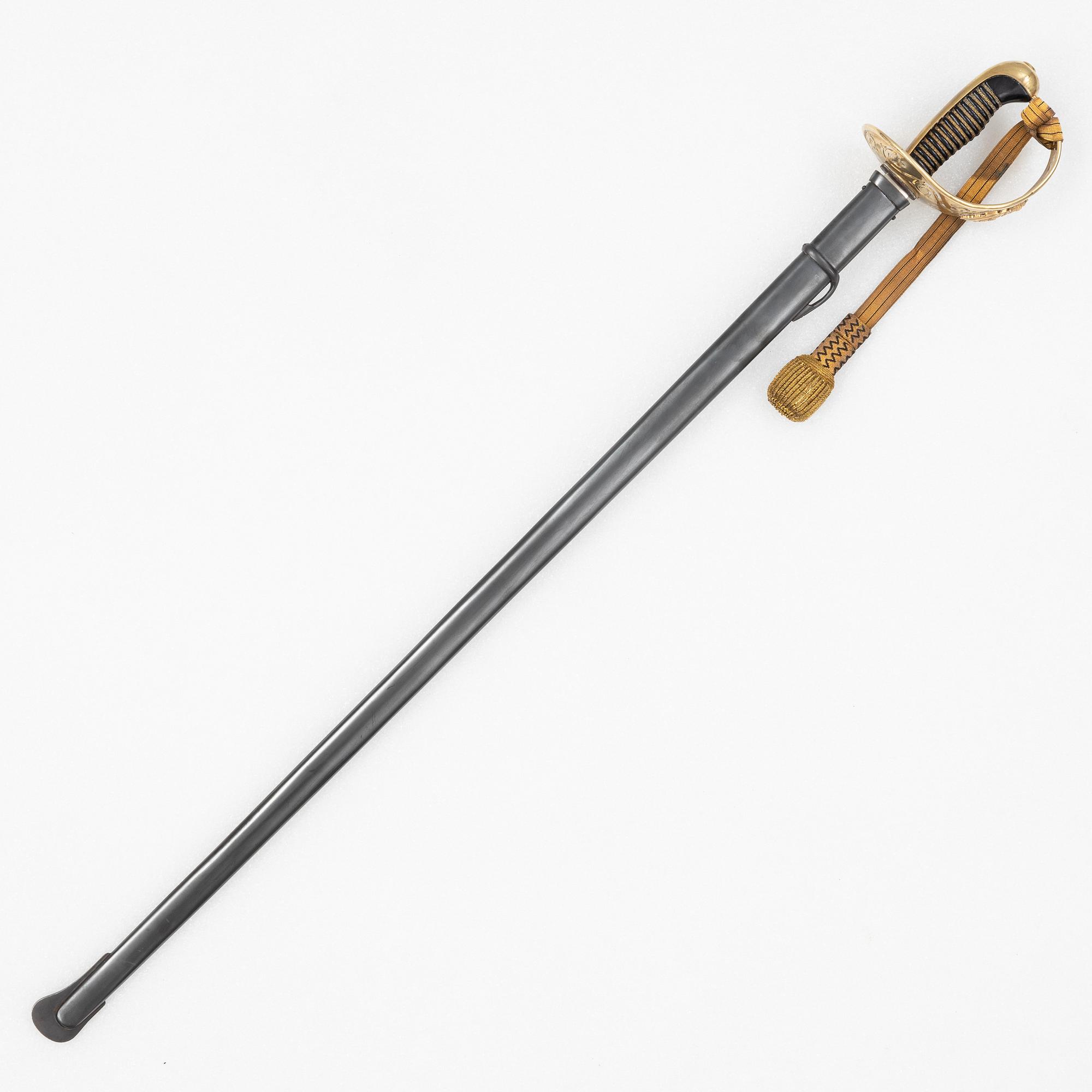 A Swedish cavalry officer's sword, 1893 pattern, with scabbard.