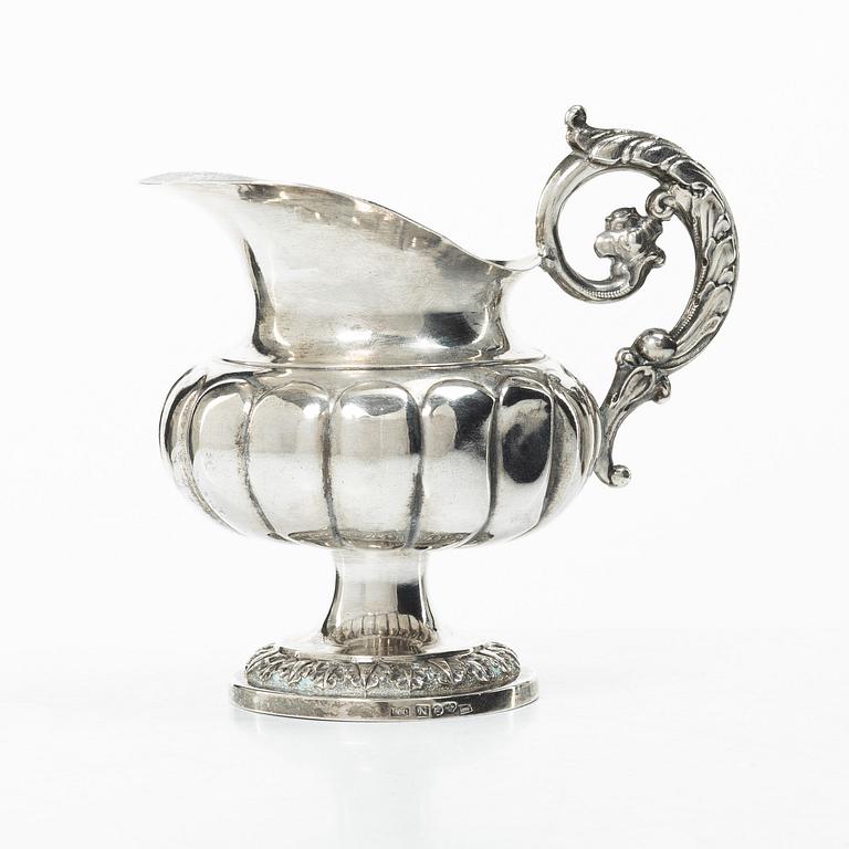 A Swedish silver Empire cream jug, mark of Claes Christian Carlén, Borås 1847.