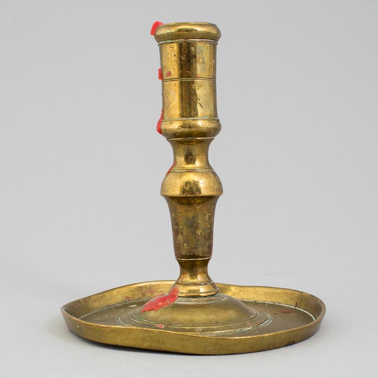 LJUSSTAKE, mässing, barock Sverige, 1600-tal.