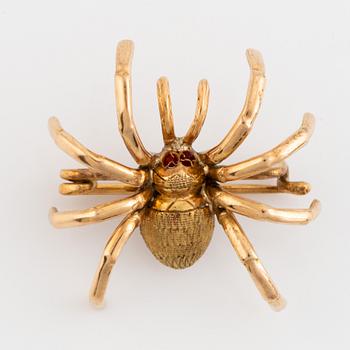 Gold spider brooch.