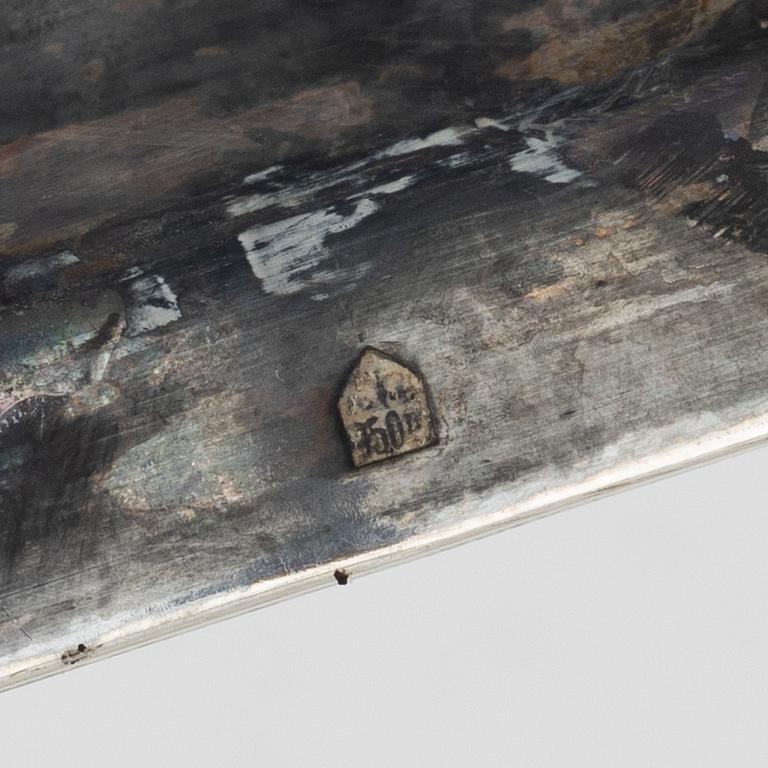 A silver ink-well, with Swedish import marks.
