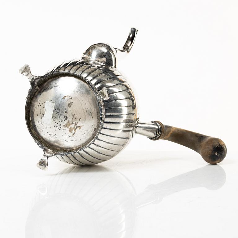 A 19th century Swedish silver coffee pot, marks of A.F.Hellman, Uppsala 1837.