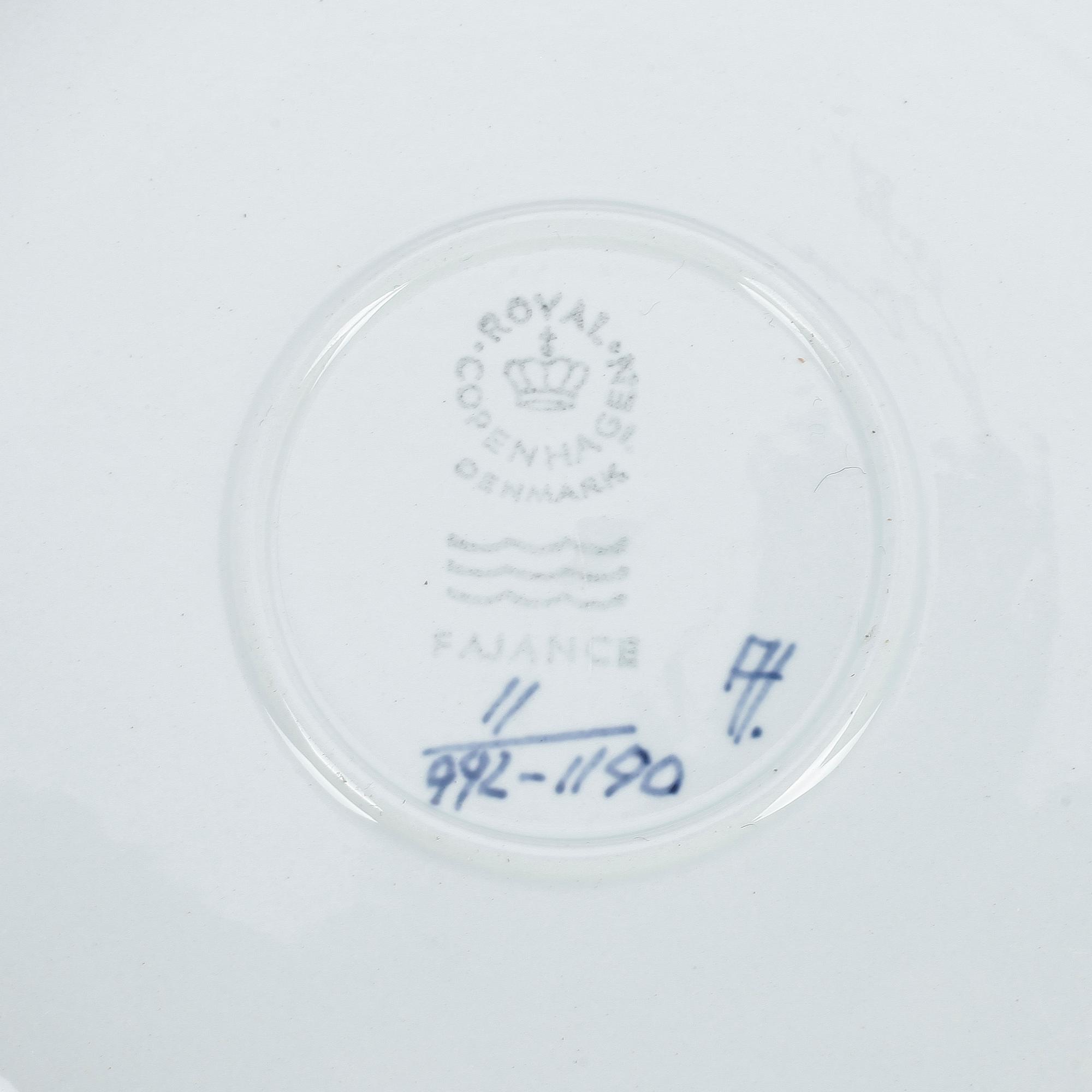 SERVISDELAR, 22 delar, fajans,"Tranquebar", Royal Copenhagen, 1900-tal.