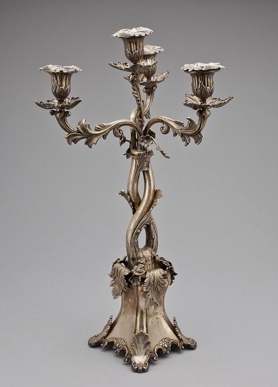 KANDELABER, nysilver, AG Dufva, 1800-talets slut.