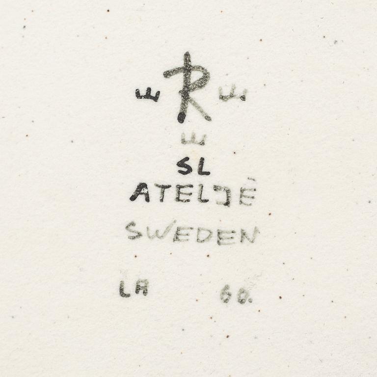 A stoneware wall plaque by SYLVIA LEUCHOVIUS for Rörstrands ateljé, second half of the 20th century.
