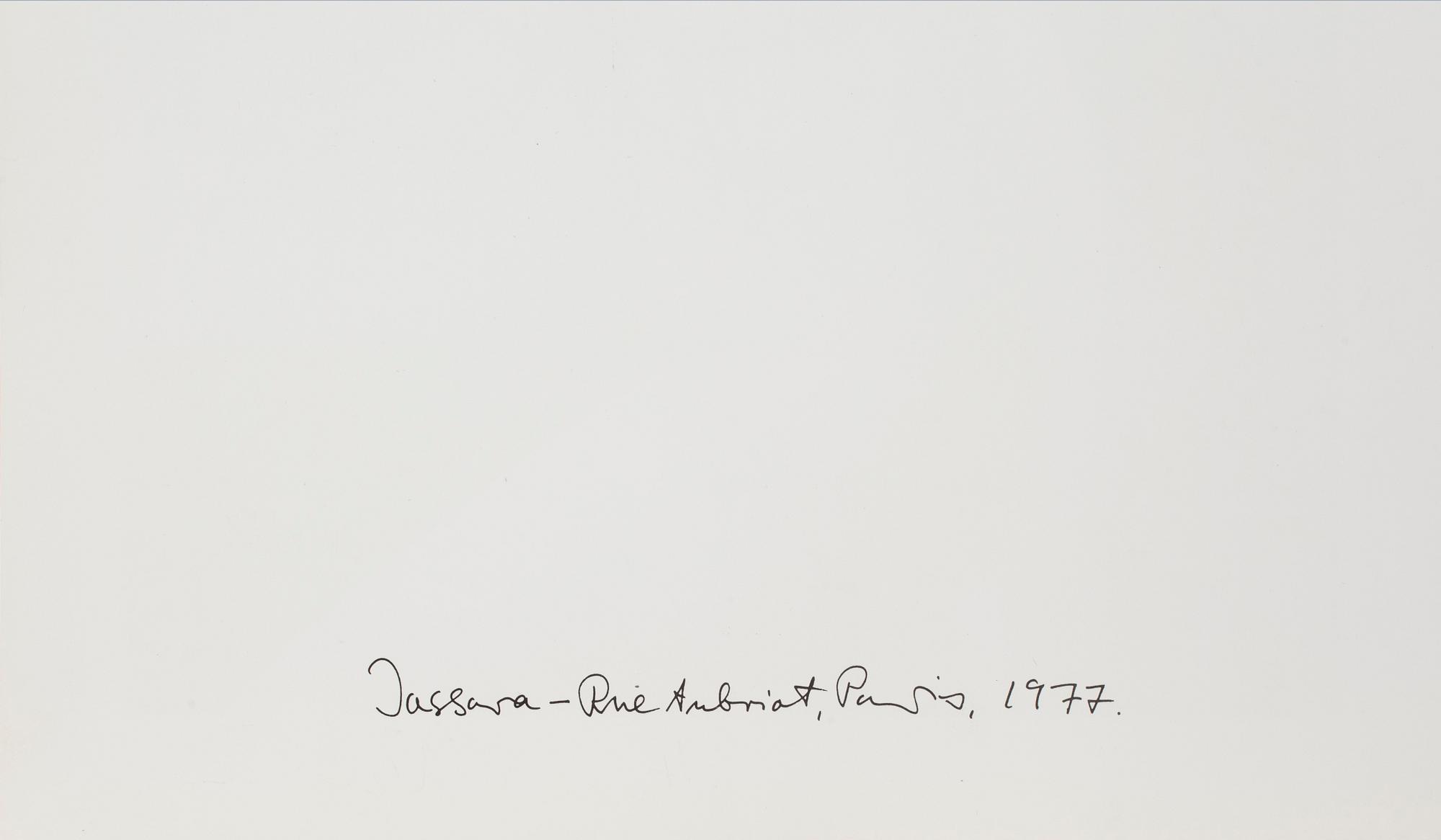 AUTOGRAFBILD, signerad Helmut Newton, daterad 26.5. 1996.