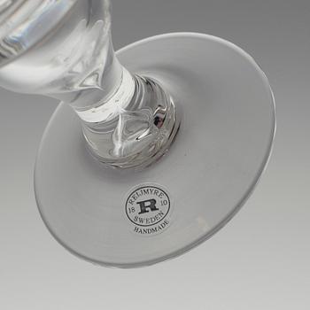 A set of twelve "Antik" wine glasses by Reijmyre Glasbruk.