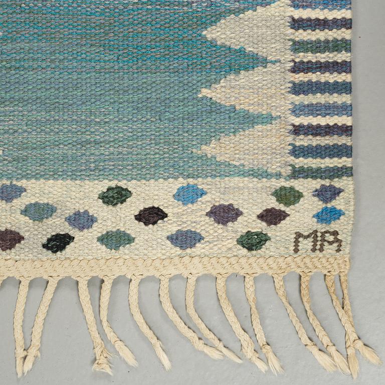 Marianne Richter, A CARPET, "Josefina, lättblå", flat weave, ca 196,5 x 132,5 cm, signed AB MMF MR.