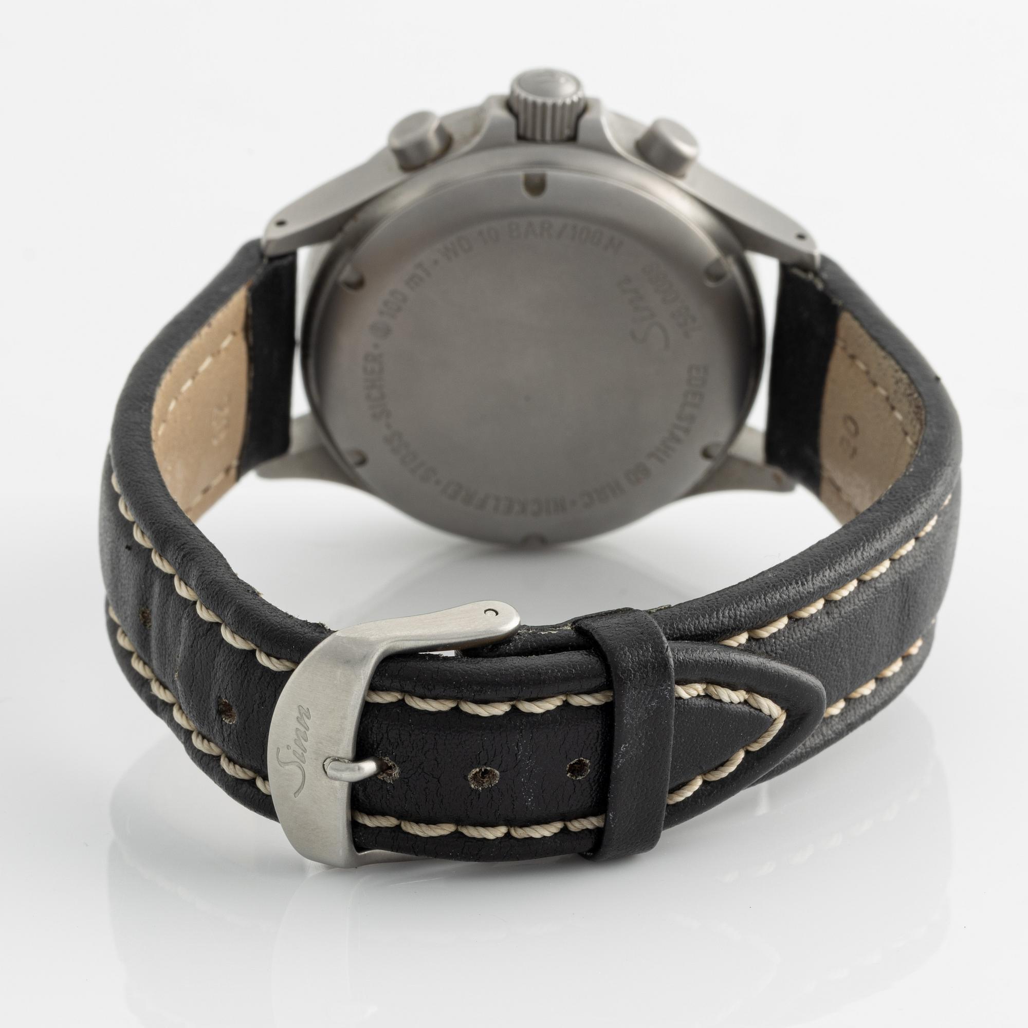 Sinn, Duochronograph, wristwatch, chronograph, 40 mm.