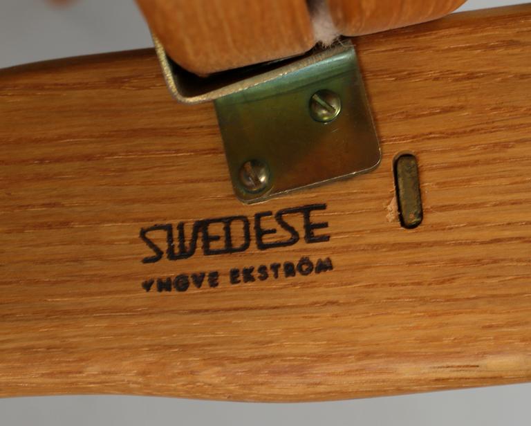 FÅTÖLJ med PALL, "Lamino", Yngve Ekström, Swedese.