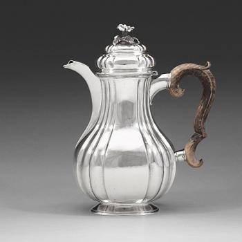 894. A Swedish late baroque silver coffee-pot, mark of Johan Lorens Starin, Stockholm 1742.