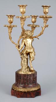 Kandelaber för fyra ljus, 1800-tal, efter model av Louis-Felix de la Rue, Louis XVI-stil.