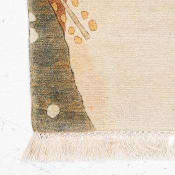 Gustav Klimt, after, a tufted rug, 'Wasserschlangen II', c. 164 x 81 cm.