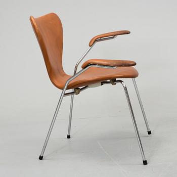 A set of five armchairs by Arne Jacobsen for Fritz Hansen, Denmark, 1981.