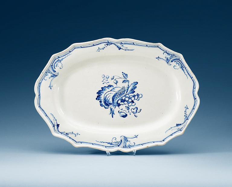 A Swedish Rörstrand faience serving dish, 18th Century.