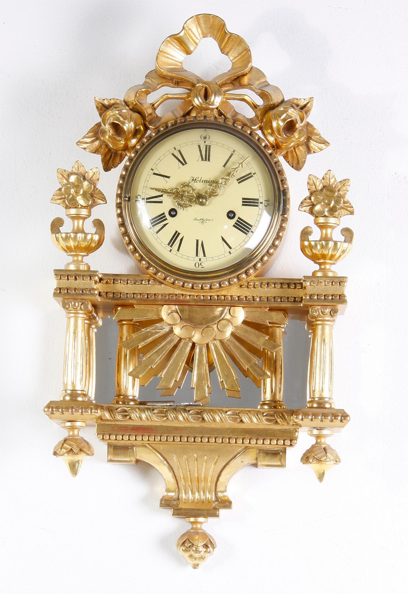VÄGGPENDYL, gustaviansk stil, Holmia, Stockholm, 1900-talets mitt.