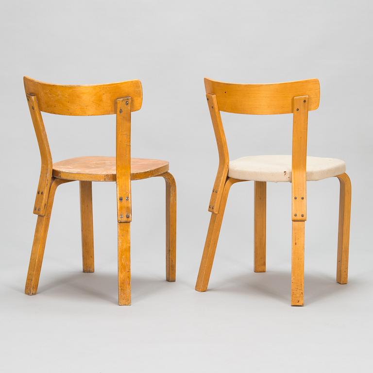 Alvar Aalto, two mid-20th century '69' chairs for O.Y. Huonekalu- ja Rakennustyötehdas A.B.