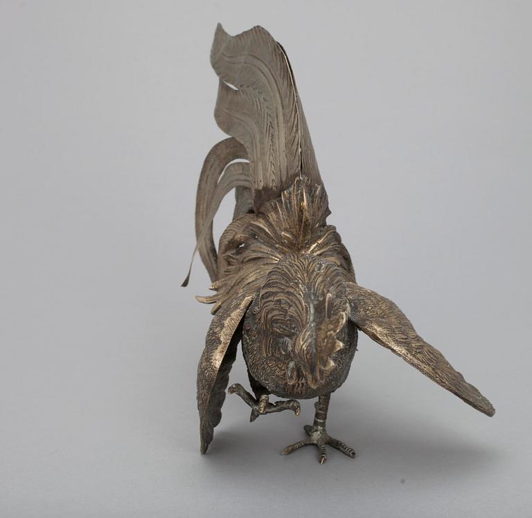 KORISTELINTU, hopeoitua messinkiä. 1900-luvun alku.