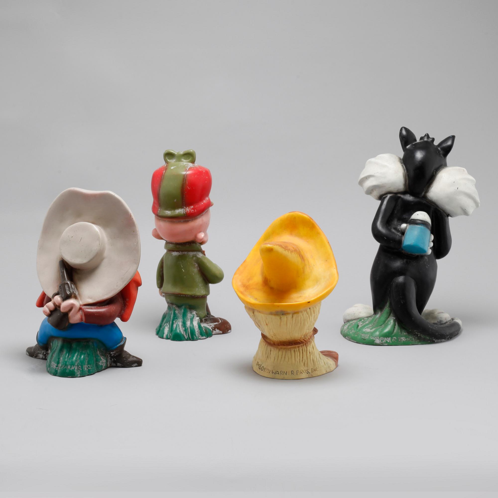 LOONEY TUNES, four plastic figurines for Warner Bros., 1992.