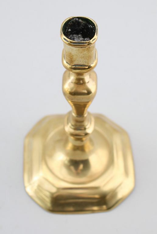 LJUSSTAKE, mässing, 1700-tal.