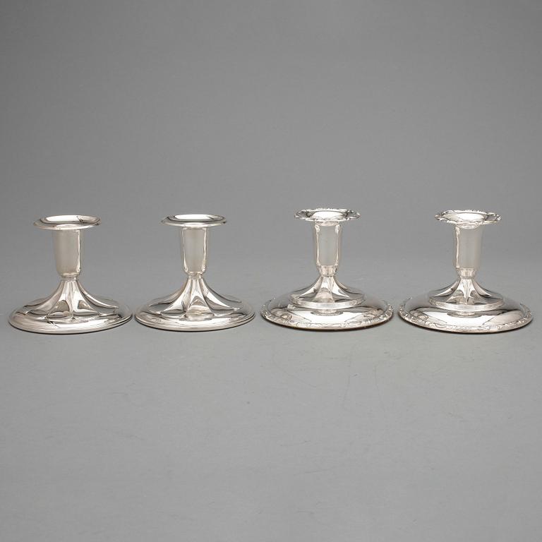LJUSSTAKAR, 2+2 st, silver, Ceason, Göteborg, resp Norge, 1900-talets andra hälft.