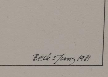 BECK & JUNG (HOLGER BÄCKSTRÖM & BO LJUNGBERG), Computer Ink plot, numrerad 70/90, signerad Beck & Jung 1981.