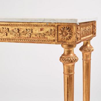 A Gustavian console table, Stockholm, late 18th century.