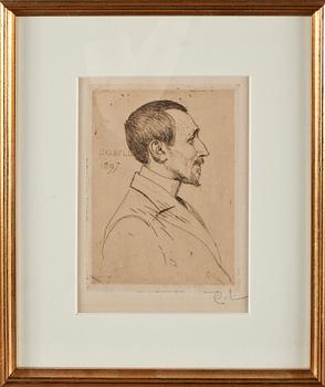 Carl Larsson · CARL LARSSON, etsning, monogramsignerad, daterad i plåten 1897.