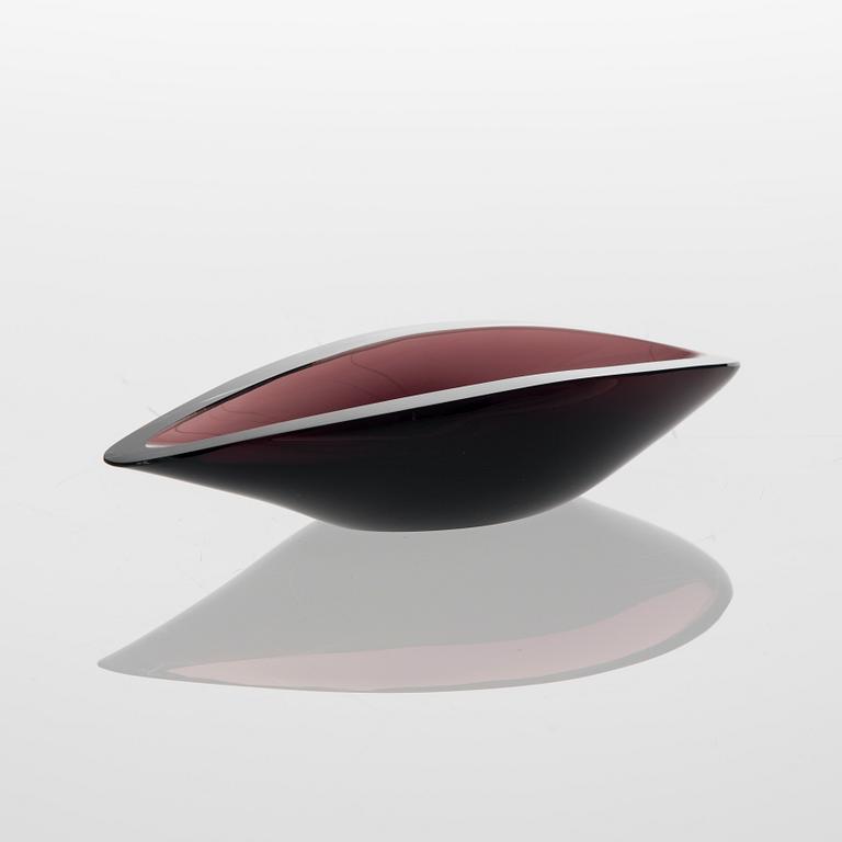 SKÅL, glas, "Videblad" signerad K. Franck, Nuutajärvi Notsjö -59.