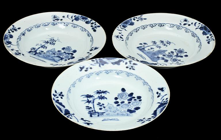 TALLRIKAR, 7 st, porslin, Kina, 1700/1800-tal.