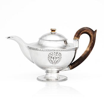 192. A Swedish Empire Silver Teapot, mark of Adolf Zethelius, Stockholm 1812.