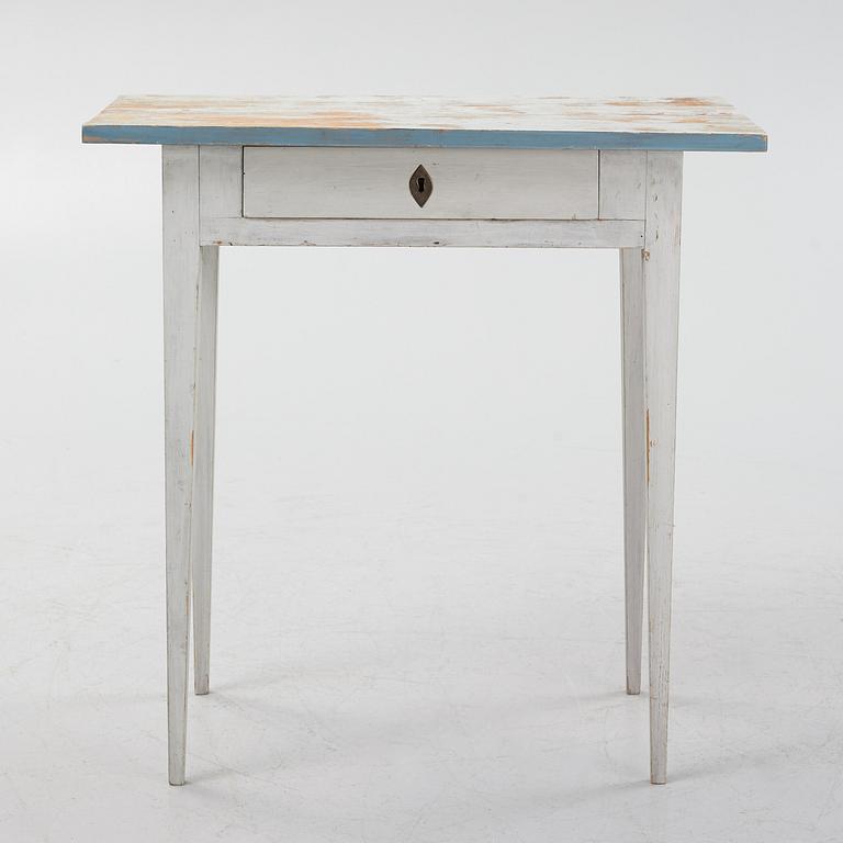 A painted pine side table, late 19th Century.