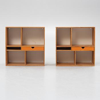 A pair of bedside tables / shelf modules, 1950s-60s.