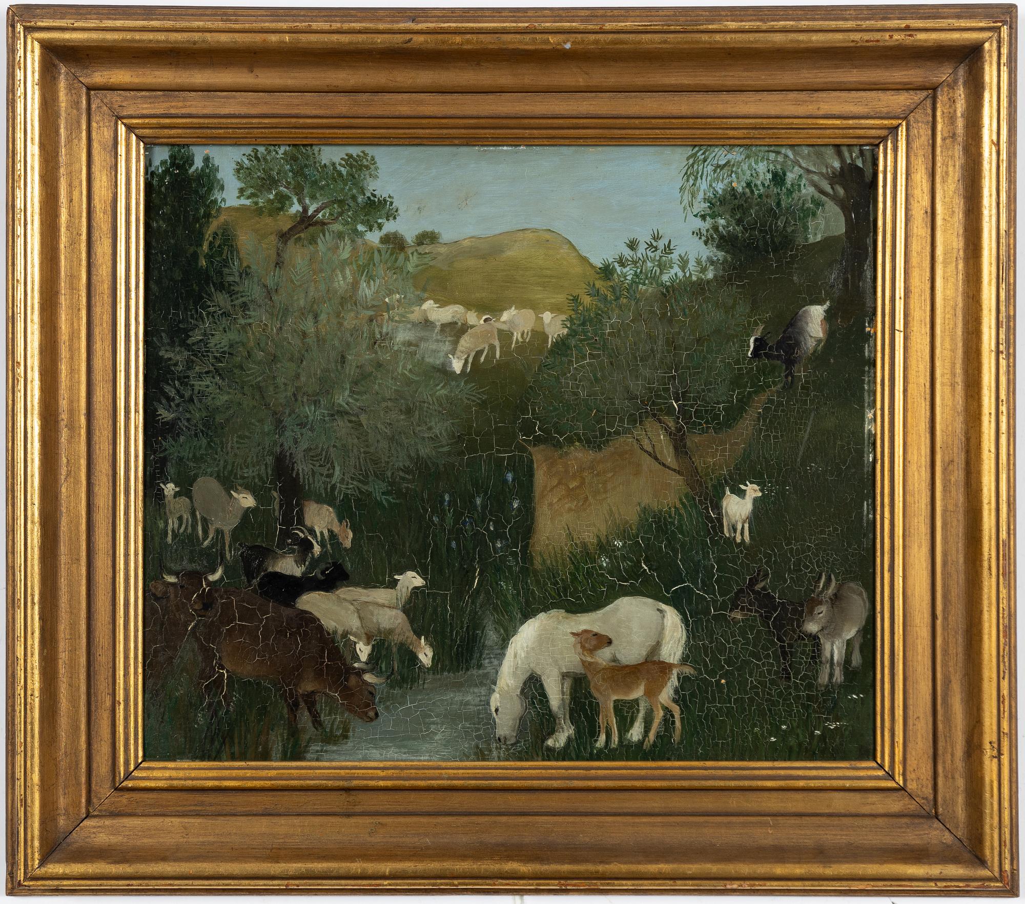 Maj Tydén Jerndahl, Landscape with grazing animals.